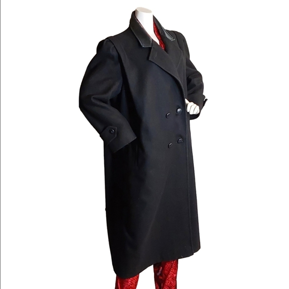 LADY SUZETTE WOMEN'S VINTAGE BLACK PEA COAT‎ SIZE LARGE - Picture 3 of 8